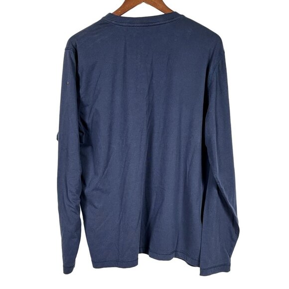 Nautica Blue Long Sleeve 1/4 Button Shirt Size Large - Picture 2 of 4